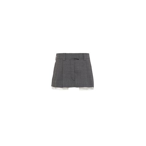 Slate Gray Prince Of Wales Check Miniskirt 